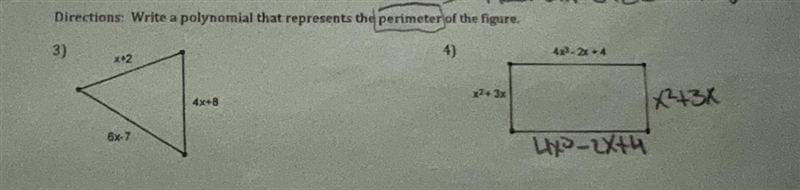 Help. Write a polynomial that represents the perimeter of the figure.-example-1