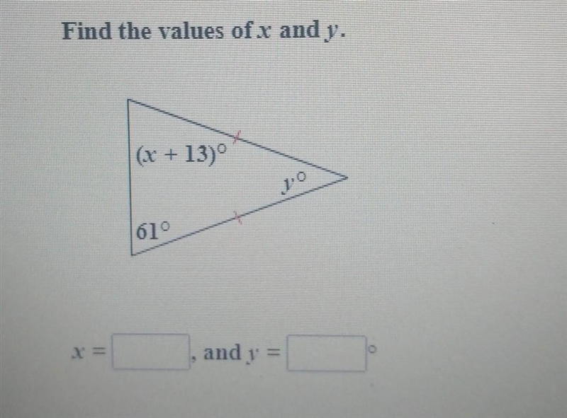 Find the values of x and y.​-example-1