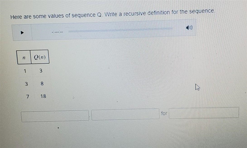 I need to make a recursive equation with the table, that fits inside the blanks-example-1