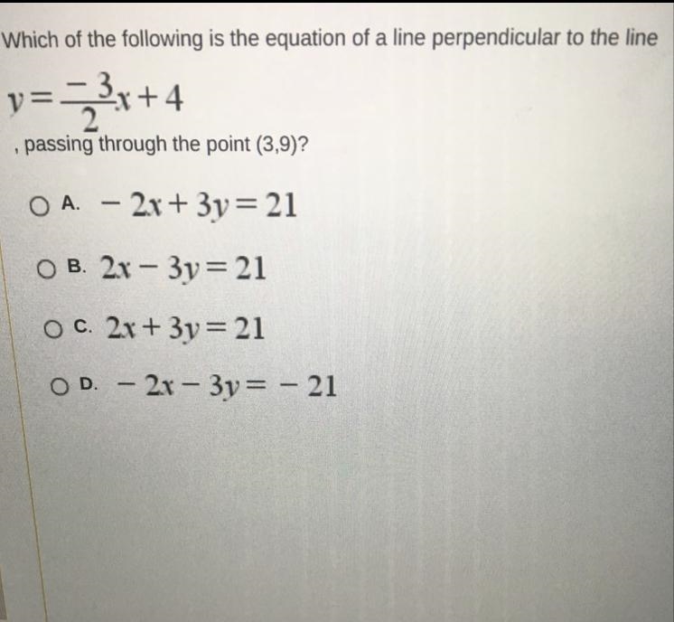 Which of the following is the equation of a line perpendicular to the line-example-1