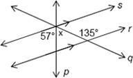 What's the value of x in the figure? Question 8 options: A) 33° B) 78° C) 76° D) 57°-example-1