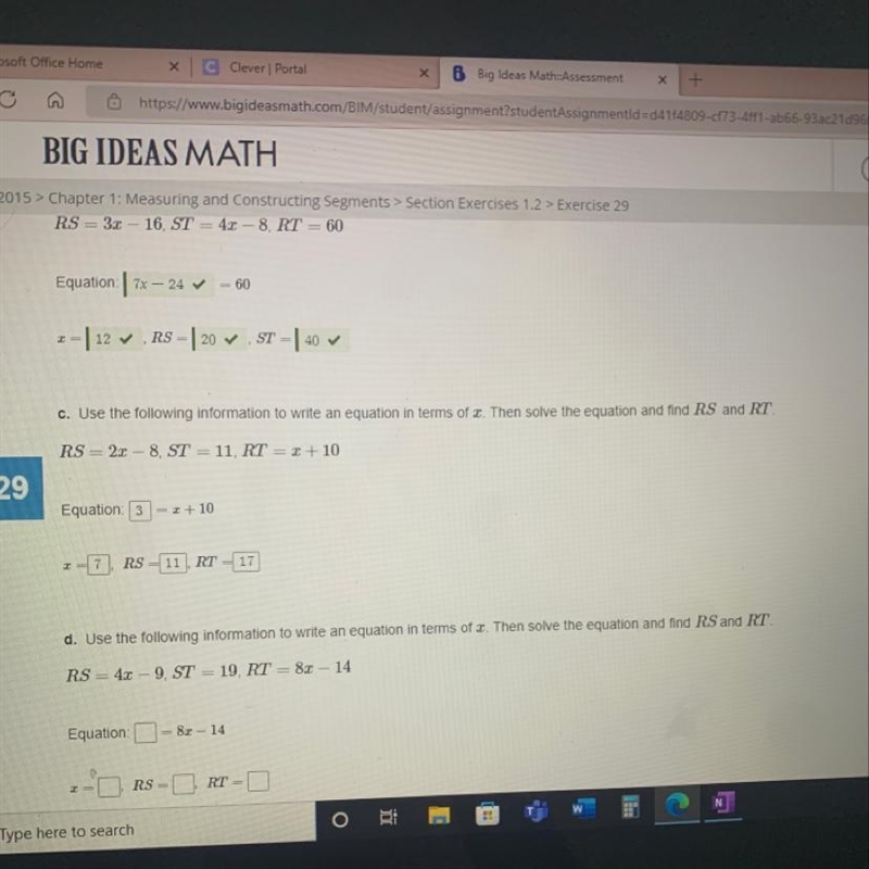 RS=2x-8, ST = 11, RT = x+10-example-1