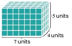 Which expression can be used to represent the volume of this prism? 9 × 7 units³ 28 × 5 units-example-1