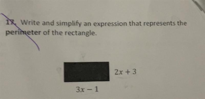 Write and simplify an expression that represents the perimeter of the rectangle-example-1