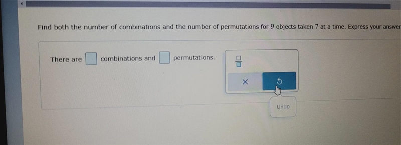 Find both the number combinations in the number of permutations for 9 objects taken-example-1