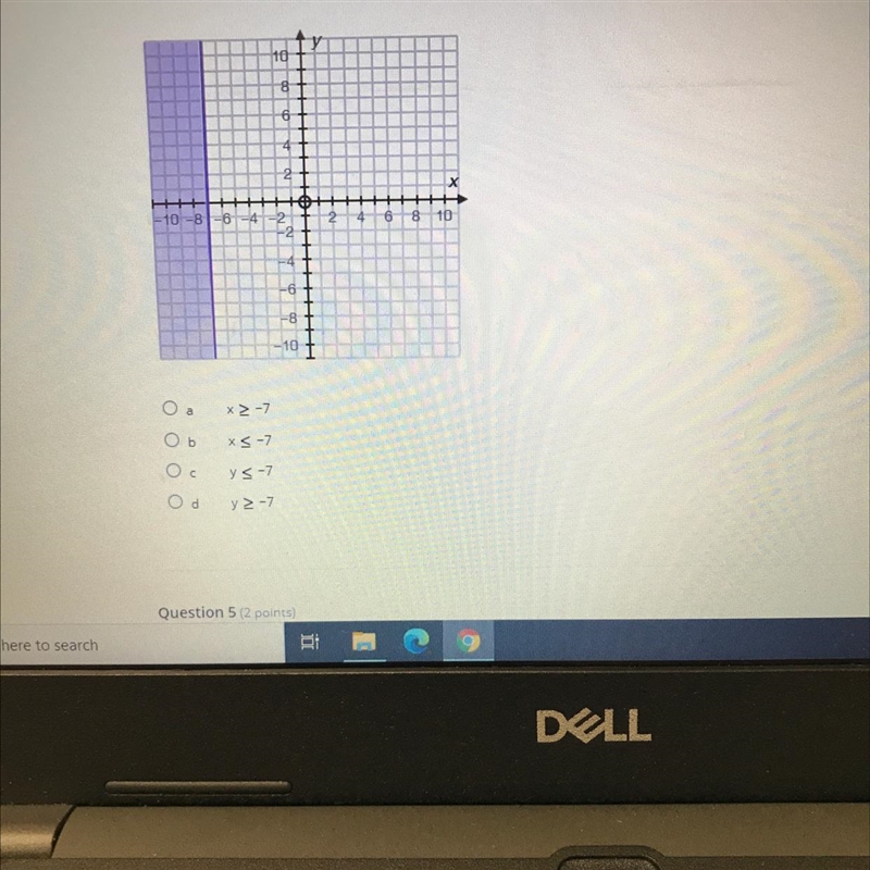 Which of the following inequalities matches the graph? (2 points)-example-1