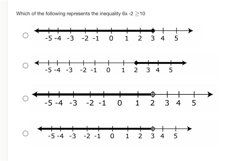 Which of the following represents the inequality 6x -2 ≥ ≥ 10-example-1