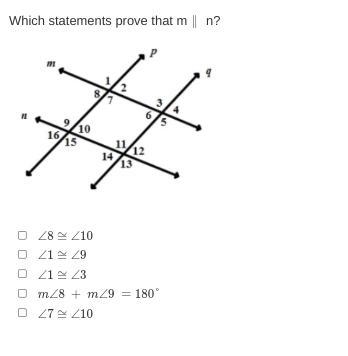 Which statements prove that m || n?-example-1