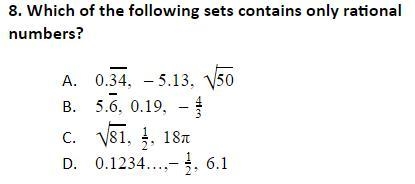 Which of the following sets contain only rational numbers?-example-1