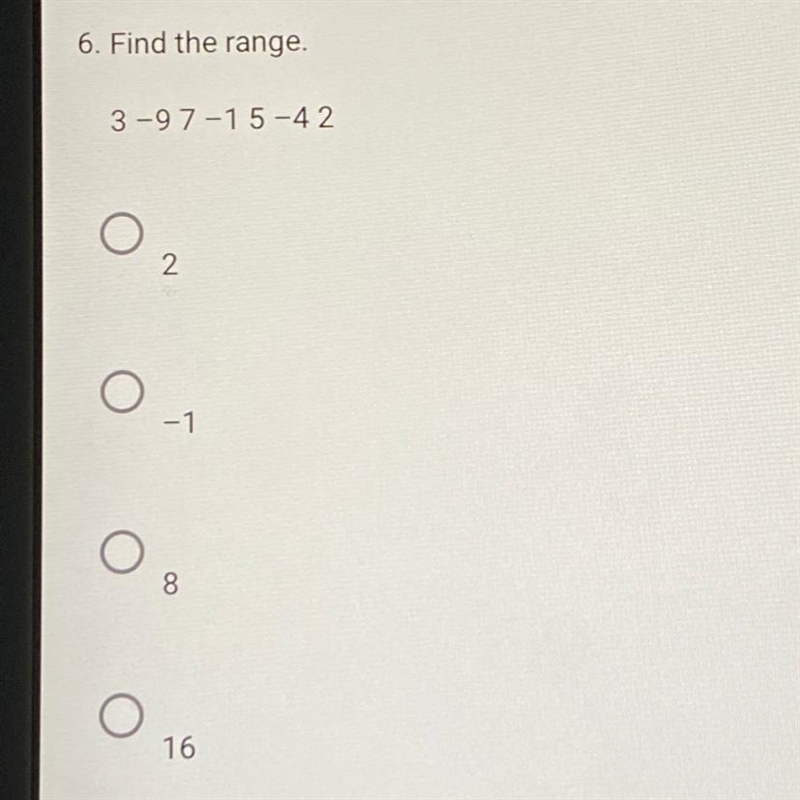 Find the range. 3 -9 7 -1 5 -4 2-example-1