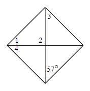 Find the measures of the numbered angles in the rhombus. there is four angles I need-example-1