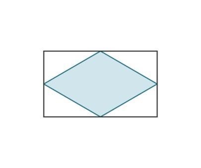 A rectangle around a rhombus such that the sides of the rectangle touch the vertices-example-1