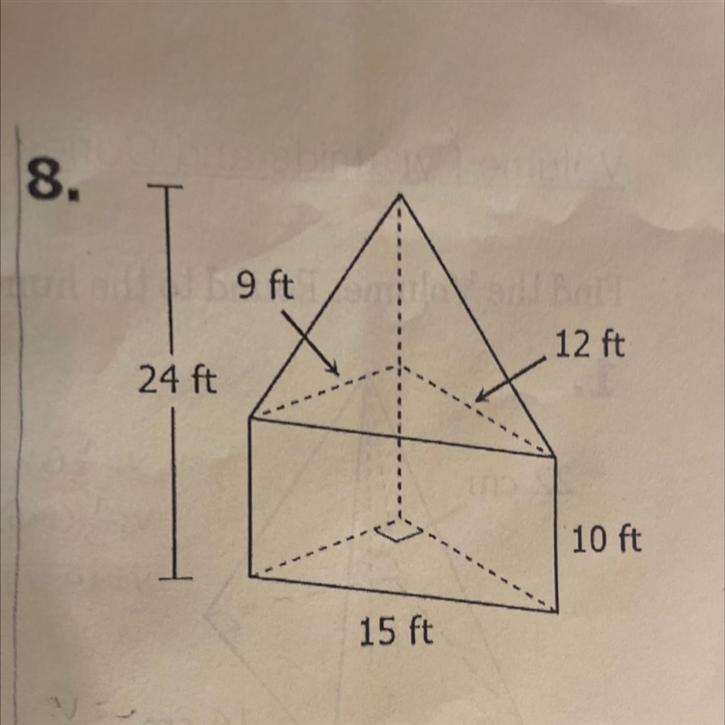 I need help finding the volume of this figure.-example-1