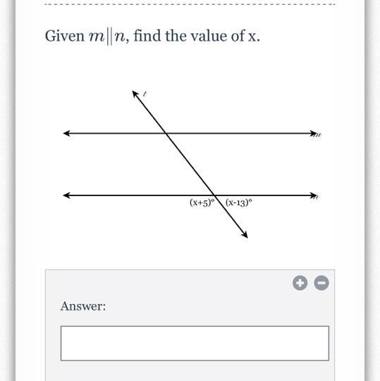 Given m||n, find the value of x. (x+5) (x-13)⁰-example-1