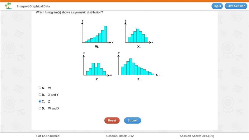 Which histogram(s) shows a symmetric distribution?-example-1