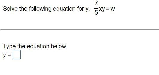 SOLVE THE FOLLOWING EQUATION FOR Y-example-1