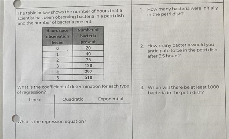 Please help The table below shows the number of hours that a scientist has been observing-example-1