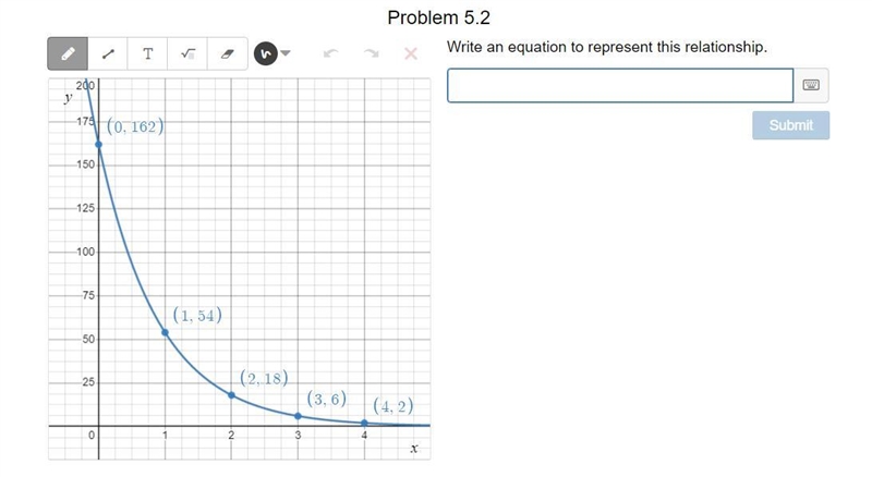 Write an equation to represent this relationship.-example-1