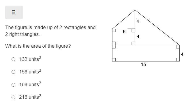 The figure is made up of 2 rectangles and 2 right triangles What is the area of this-example-1