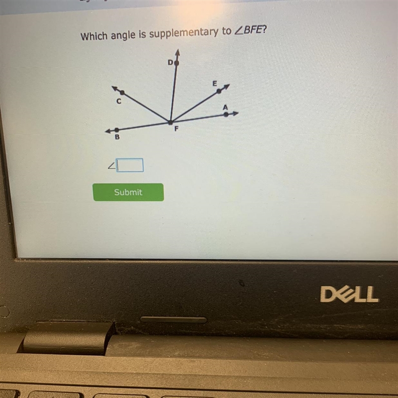 Which angle is supplementary to BFE?-example-1