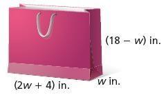 A gift bag shaped like a rectangular prism has a volume of 1152 cubic inches. The-example-1