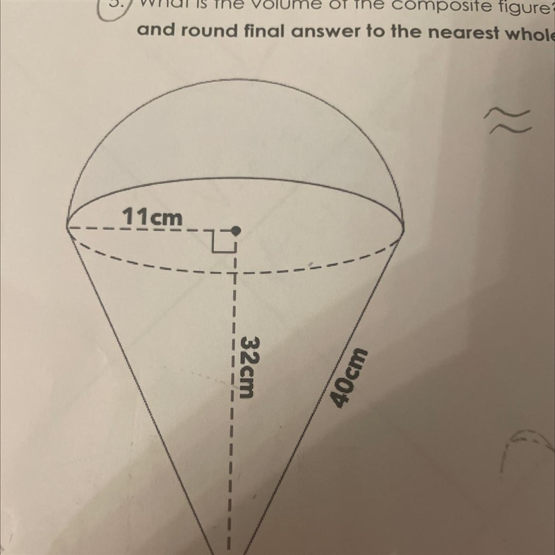 3. What is the volume of the composite figure? (Use 3.14 as a approximate value of-example-1