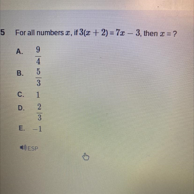 For all numbers x, if 3(x + 2) = 72 – 3, then x = ?-example-1