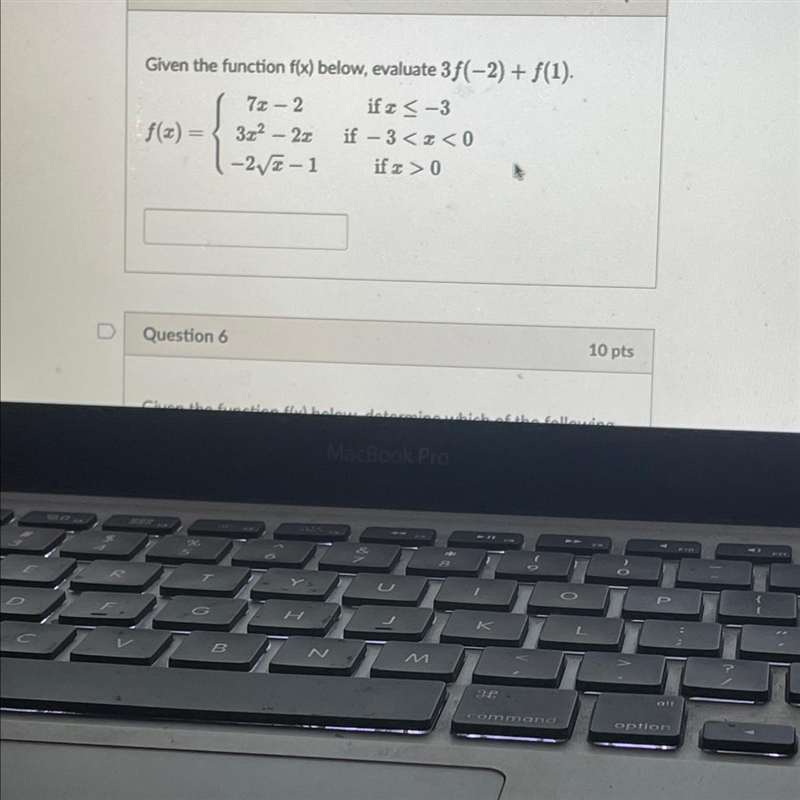 Given the function f(x) below, evaluate 3f(-2) + f(1). if z ≤-3 3z²-2z if -3 -2√2-1 if-example-1