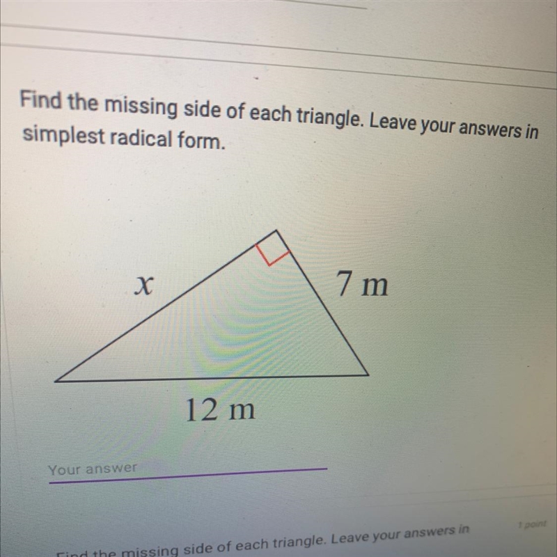 The missing side of the triangle-example-1