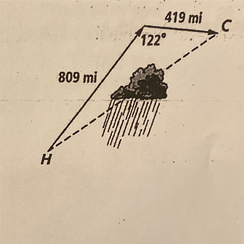 To avoid a storm, airline pilots flew the path shown at the right from Houston to-example-1