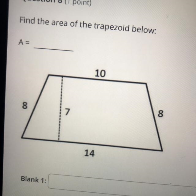 Find the area of the trapezoid below A= blank-example-1