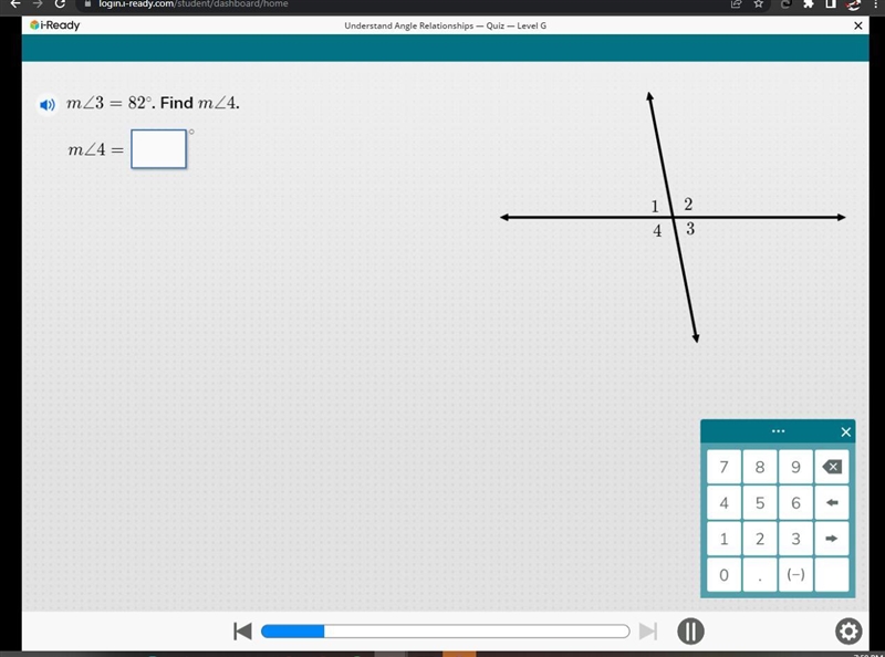 M∠3=82.find m ∠4. i need help for my iready question-example-1