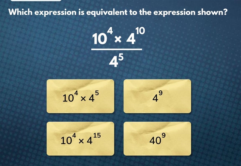 Which expression is equivalent to the expression shown below?-example-1