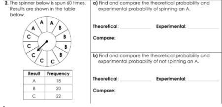 What is the experimental probability of not spinning an A?-example-1