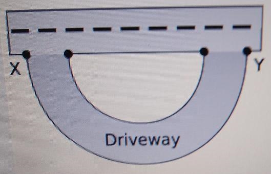 The driveway of the Santiago's new home is to be blinded by semicircular arcs as shown-example-1