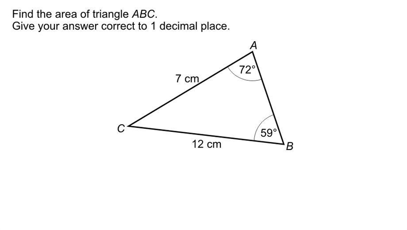 Find the area of triangle ABC-example-1