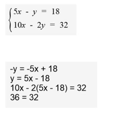 Edward did the following work to solve a system shown below. What does his answer-example-1