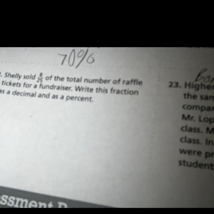 Shelly sold 8/25 of the total numbers of raffle tickets for a fundraiser write this-example-1