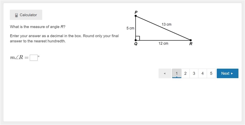 Help me actually, What is the measure of angle R? Enter your answer as a decimal in-example-1