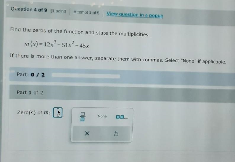 Find the zeros of the function and state the multiplicities-example-1