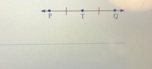 Use the figure to the right to find the value of PT. PT = 6x + 7 and TQ = 8x-.7 Simplify-example-1