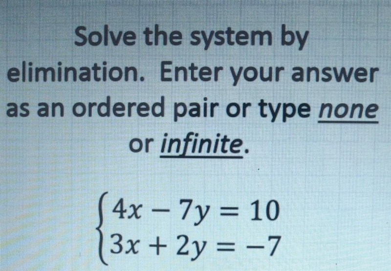 Solve the system by elimination​-example-1