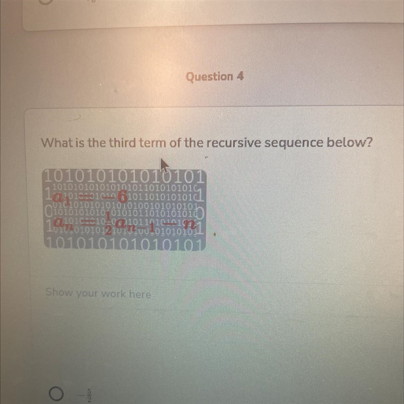 What is the third term of the recursive sequence below-example-1