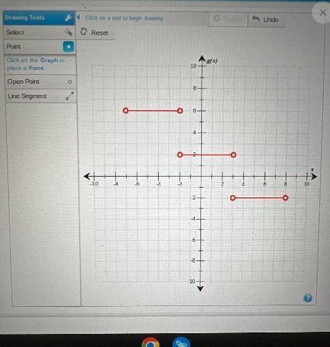 Use the drawing tools to form the correct answer on the graph.Plot function g on the-example-2