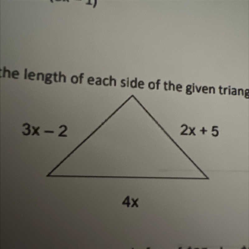 Find the length of each side of the given triangle if the perimeter is 30 cm show-example-1