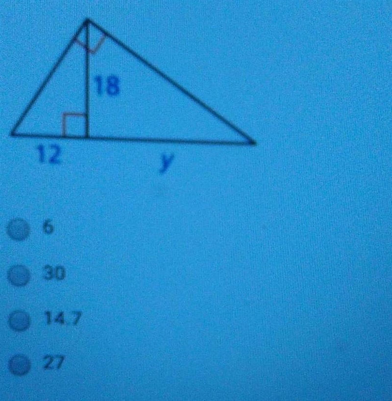 Solve for the variable. if necessary round to the nearest tenth.a) 6b) 30c) 14.7d-example-1