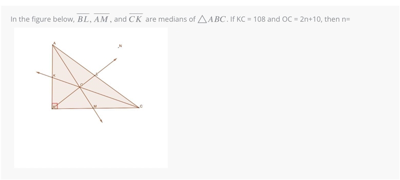 In the figure below, ⎯⎯⎯⎯⎯⎯⎯⎯,⎯⎯⎯⎯⎯⎯⎯⎯⎯⎯, B L ¯ , A M ¯ , and ⎯⎯⎯⎯⎯⎯⎯⎯⎯ C K ¯ are-example-1