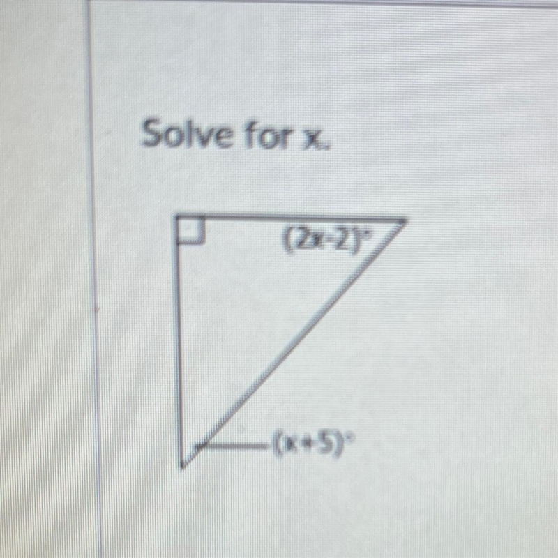 Solve for x. (2x-2)° -(x+5)°-example-1