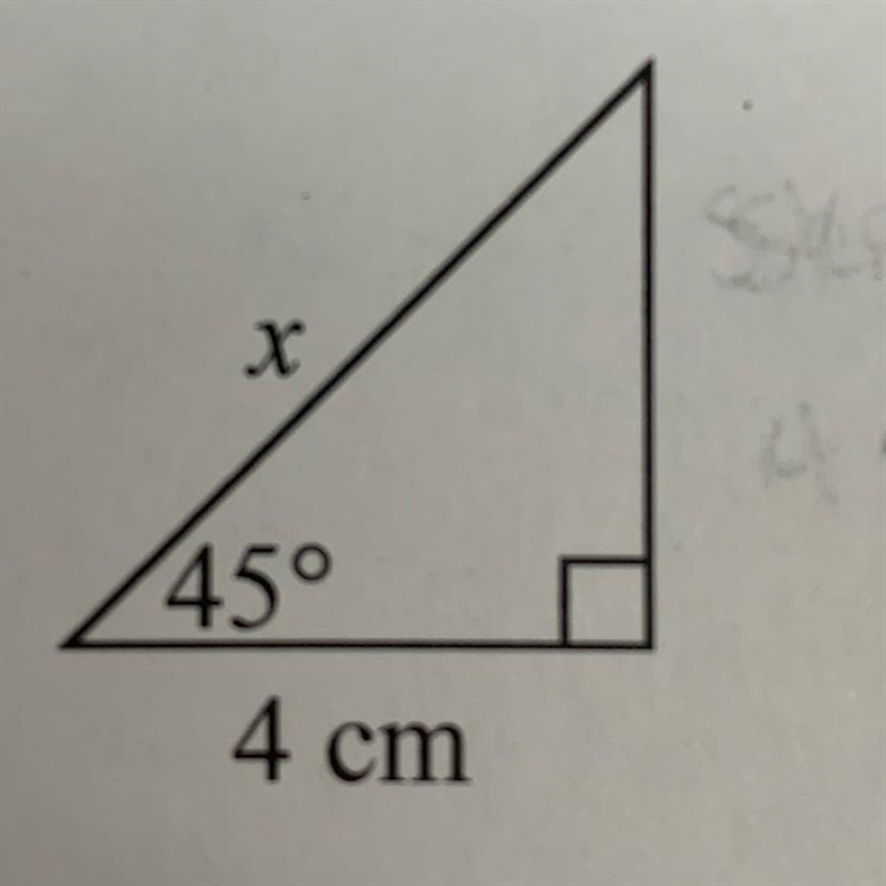 Find x. Leave answers in simplified radical form. (Step by step)-example-1