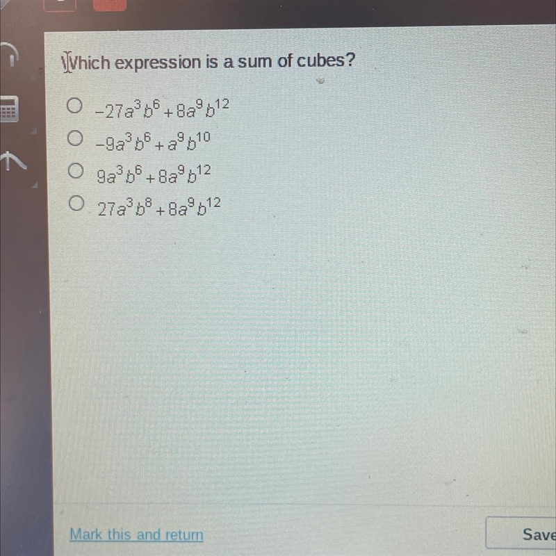 Which expression is a sum of cubes?-example-1